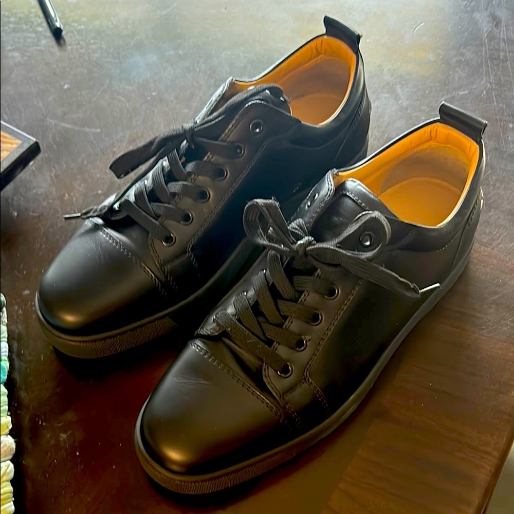 Christian Louboutin Black Leather Sneakers with Sleek Design